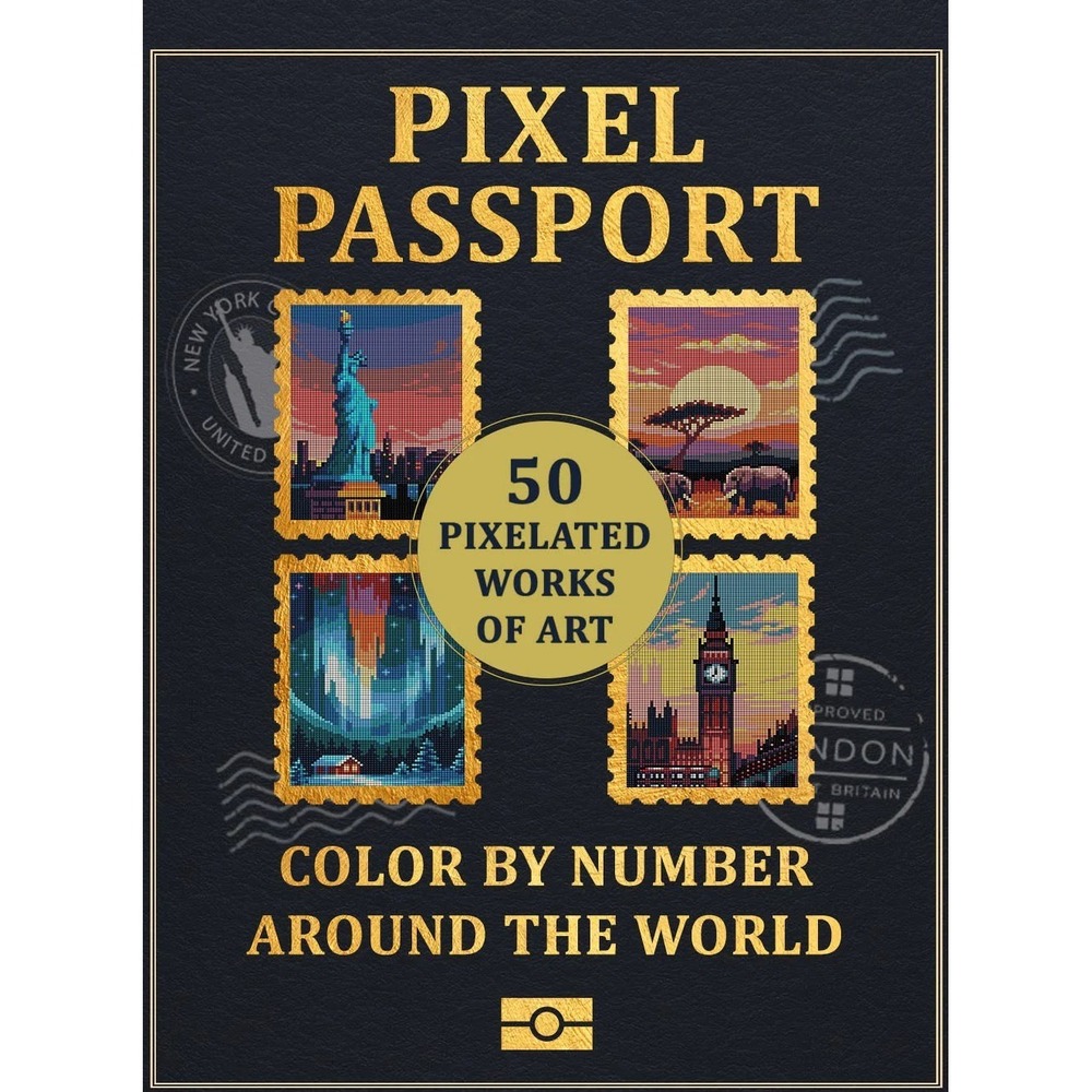 Pixel Passport Coloring Book - Travel The World One Pixel At A Time